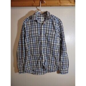 Lacoste Mens 40 Slim Fit Blue Plaid Long Sleeve Button Down Shirt